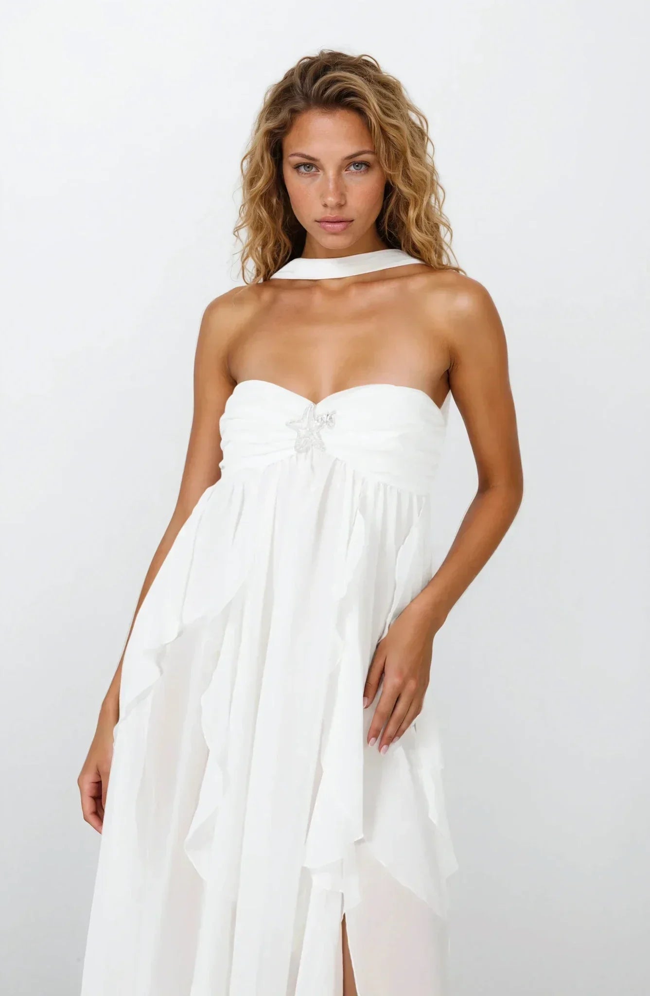 Ivy | Women's Halterneck Chiffon Maxi Dress - view 14