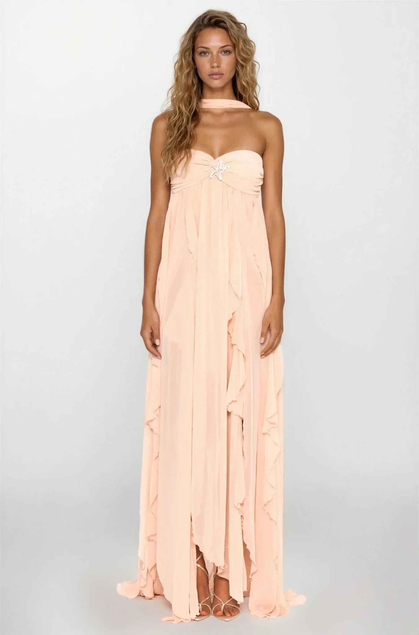 Ivy | Women's Halterneck Chiffon Maxi Dress - view 15