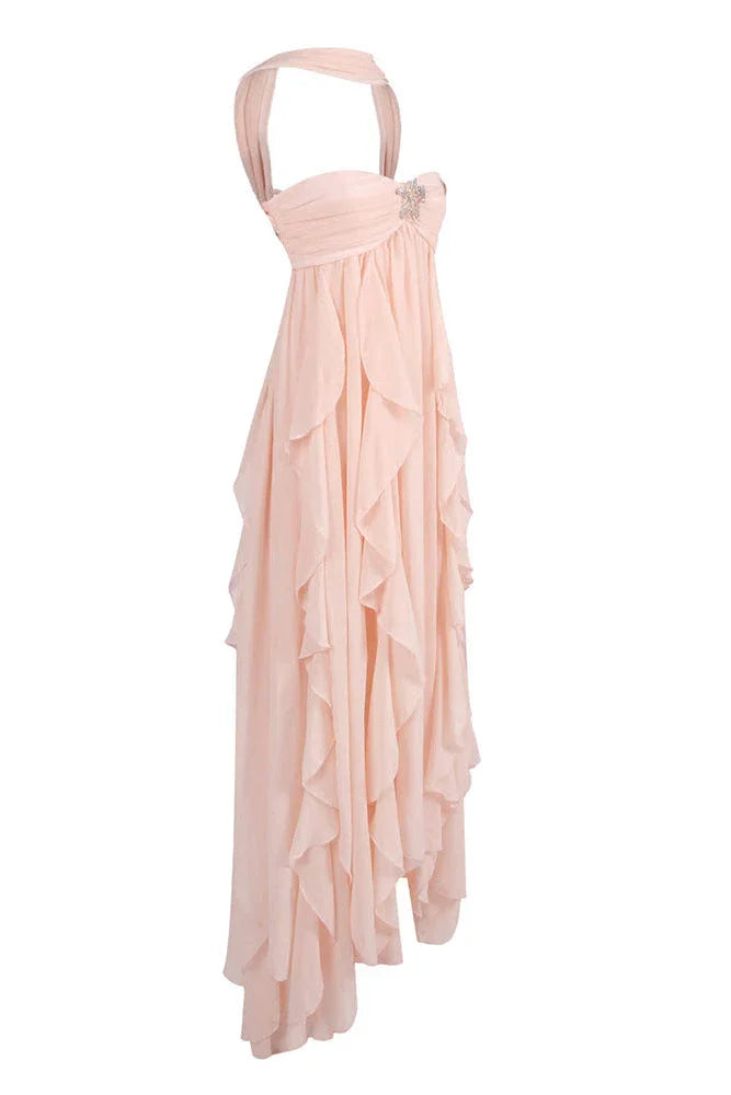 Ivy | Women's Halterneck Chiffon Maxi Dress - view 17