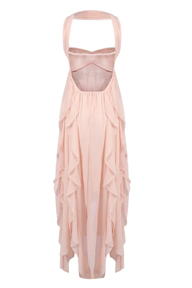 Ivy | Women's Halterneck Chiffon Maxi Dress - view 18