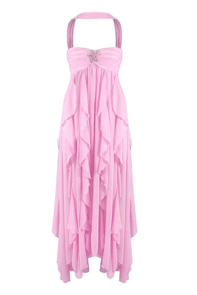 Ivy | Women's Halterneck Chiffon Maxi Dress - view 19