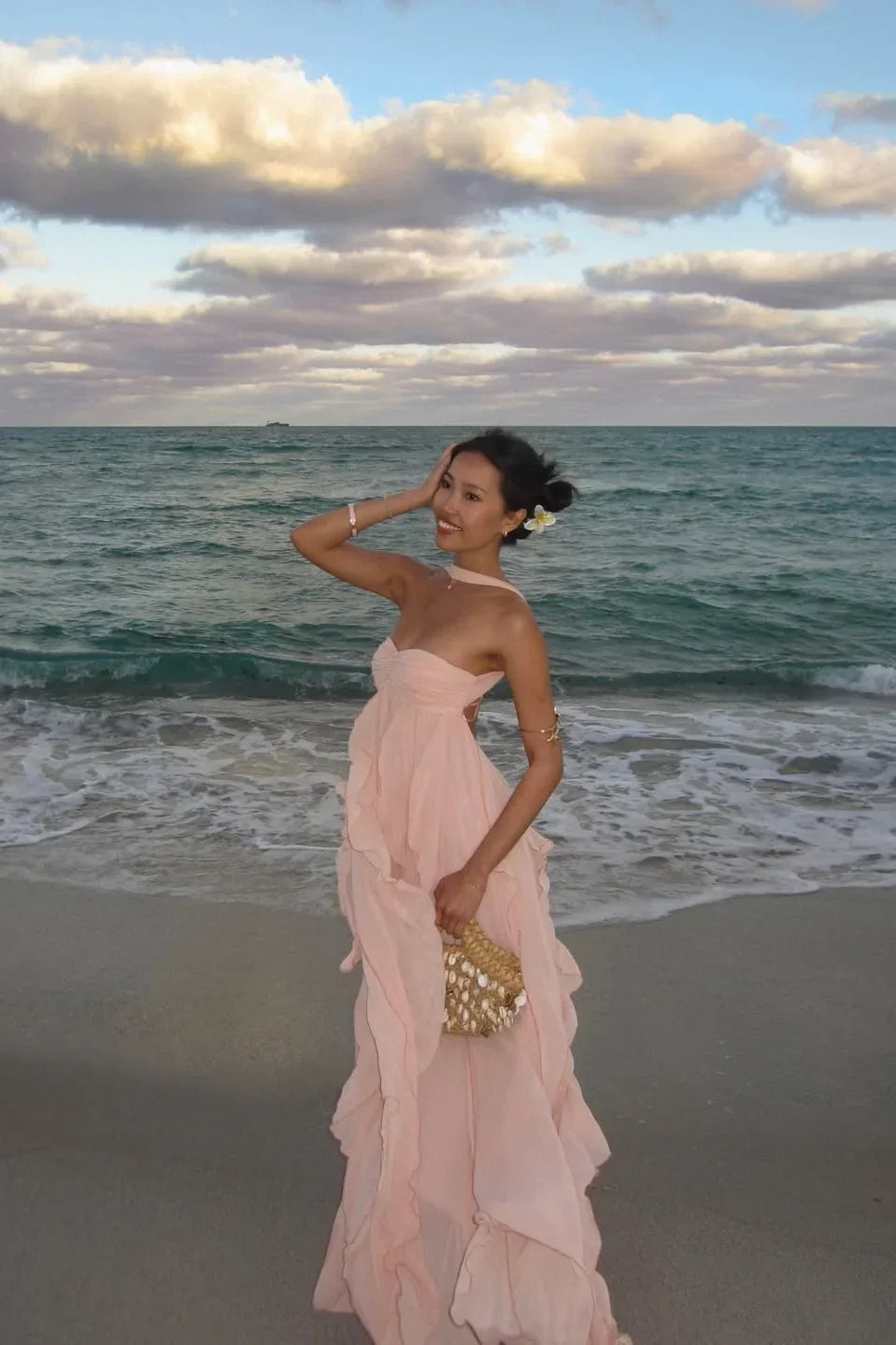 Ivy | Women's Halterneck Chiffon Maxi Dress - view 5