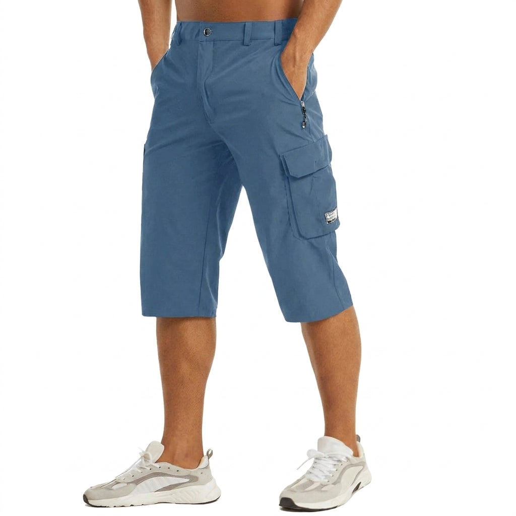 Jacob | Men's Knee-Length Cargo Shorts - Blue