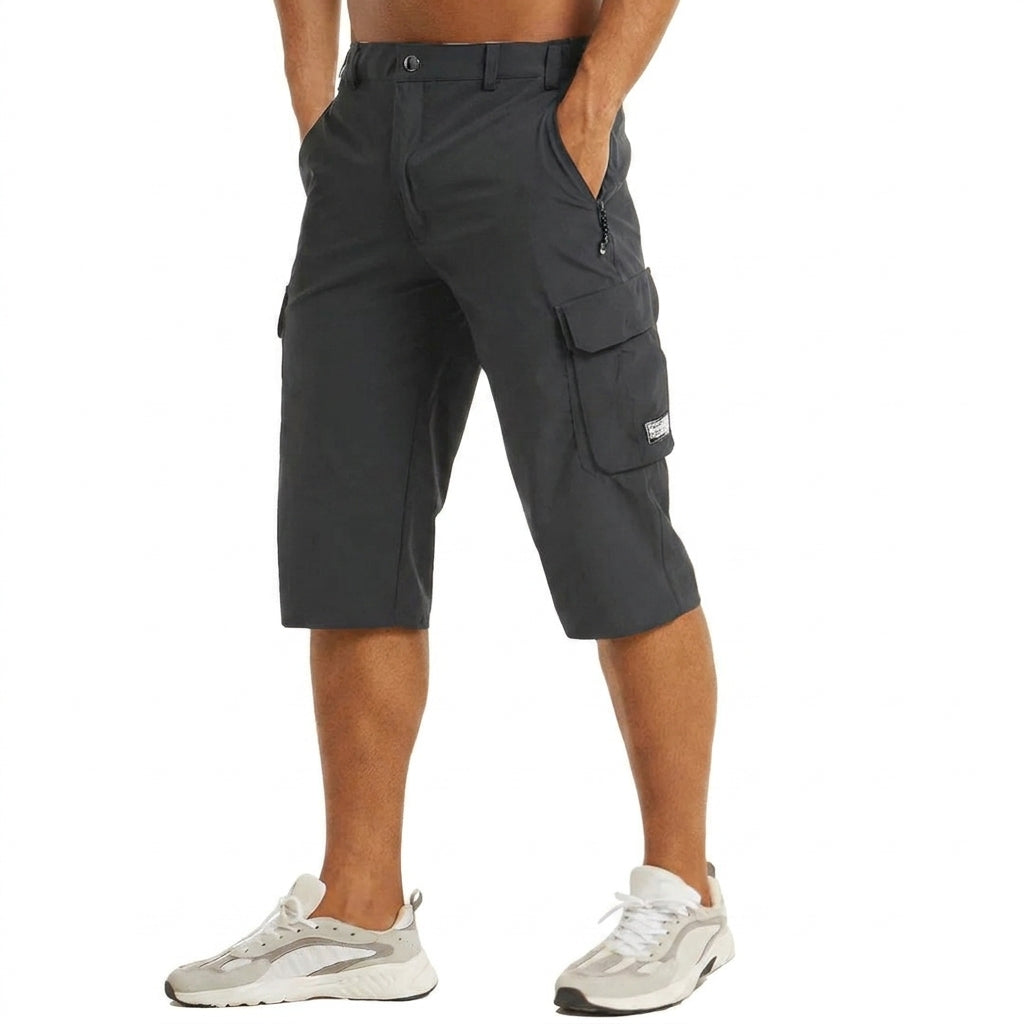 Jacob | Men's Knee-Length Cargo Shorts - Dark Gray