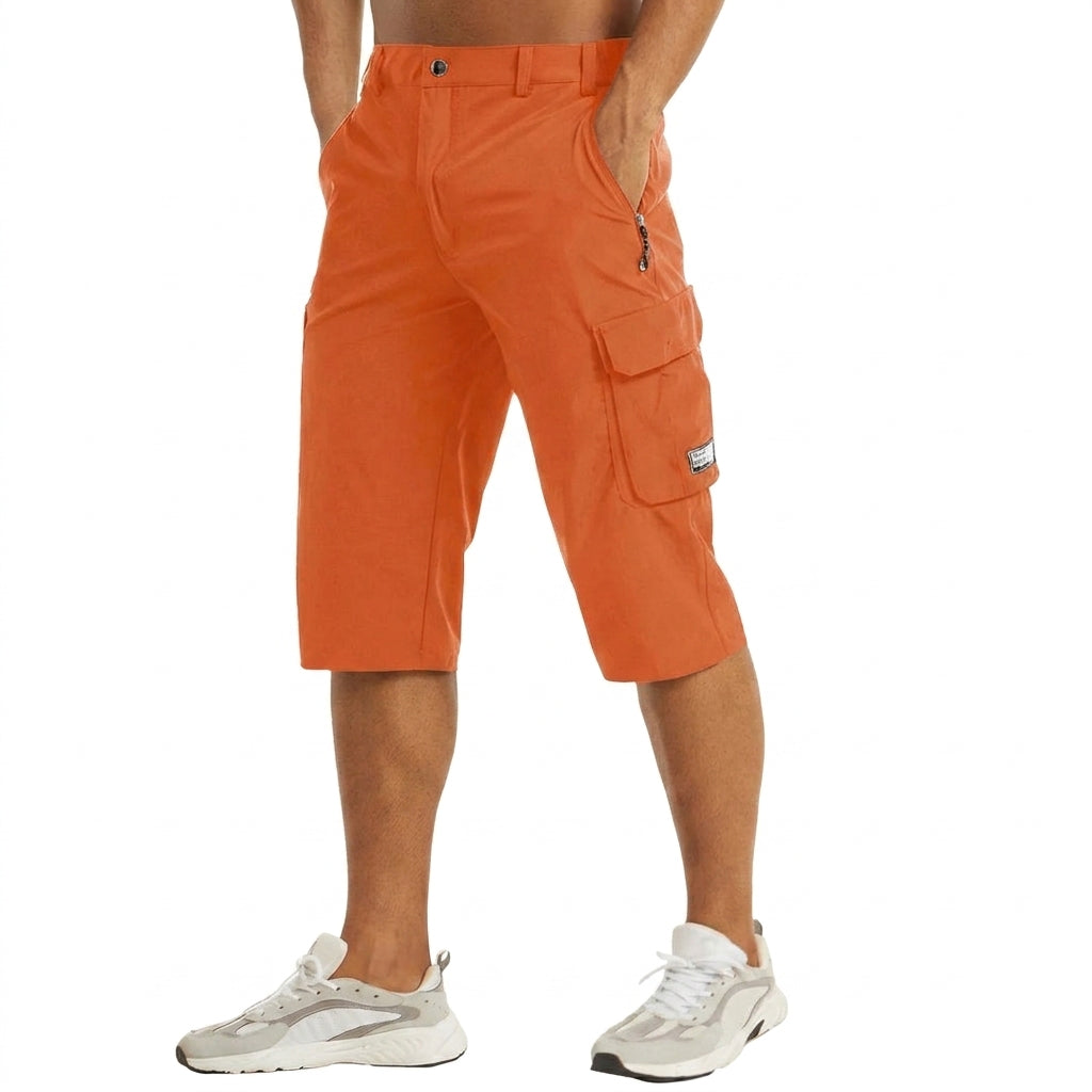 Jacob | Men's Knee-Length Cargo Shorts - Orange