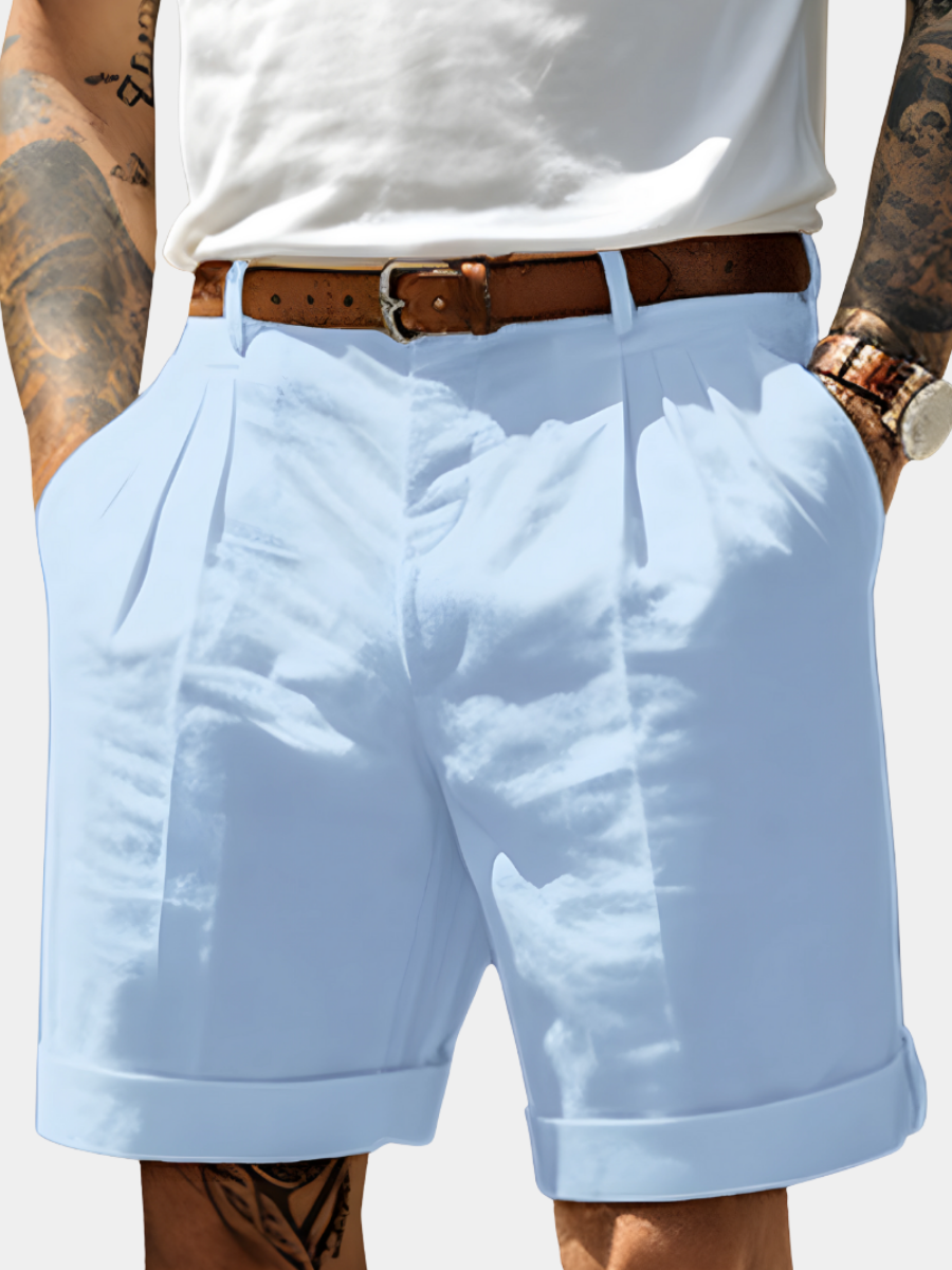 James | Men's Pleated Cotton Shorts - view 9