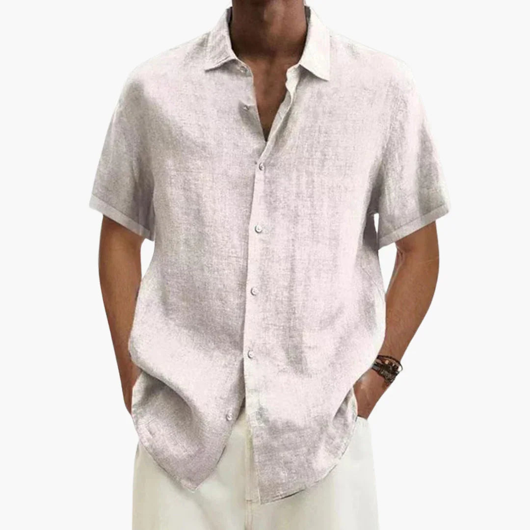 Jasper | Men's Linen Short Sleeve Shirt - White