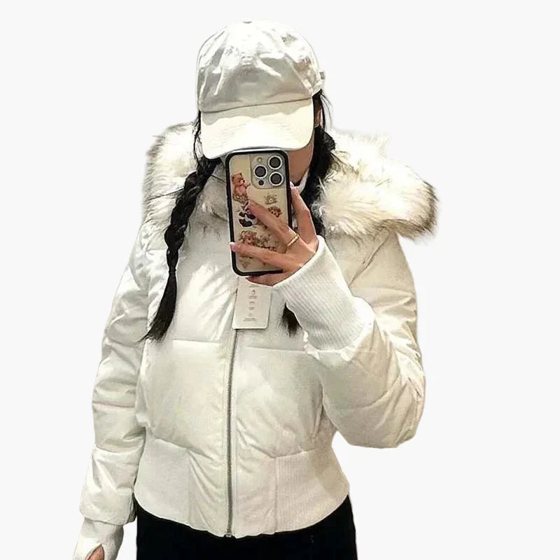 Julia | Quiltad vinterjacka för dam med huva - bild 5