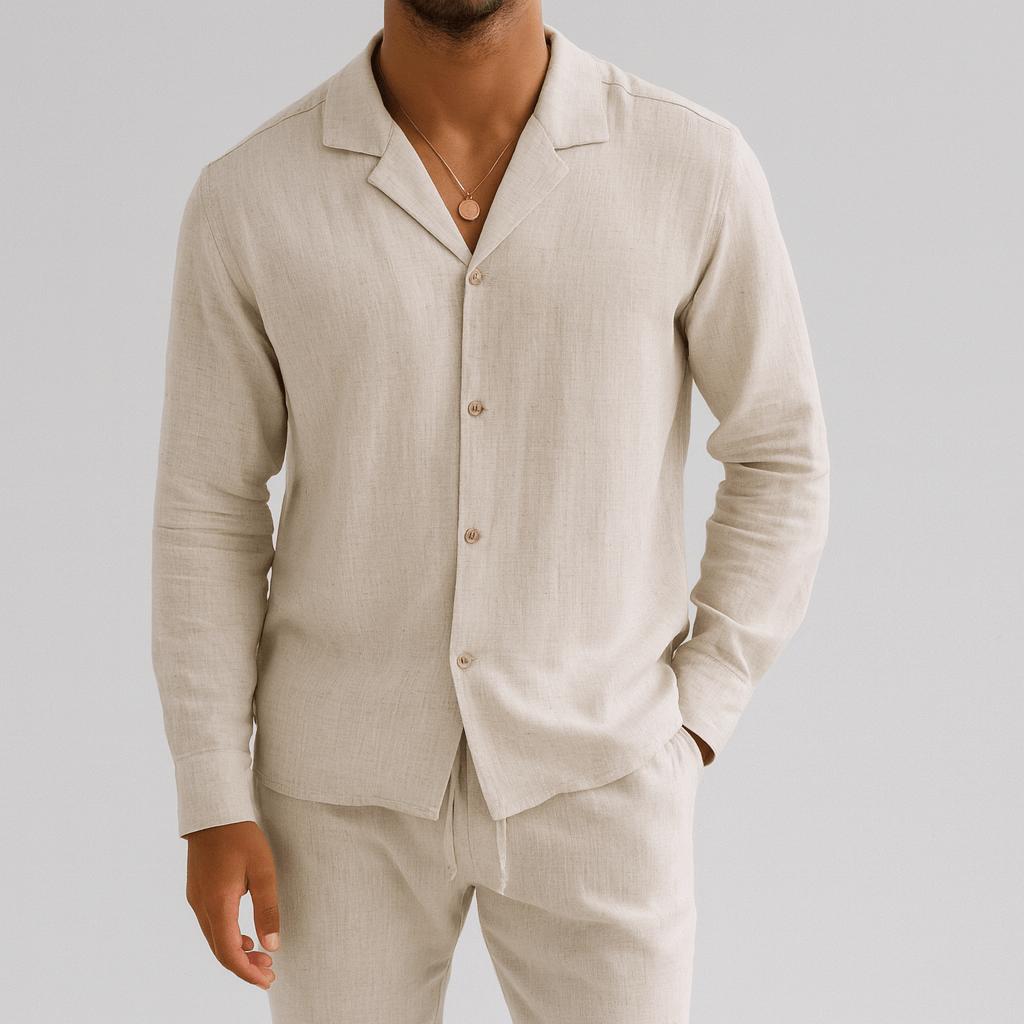 Kai | Men's Linen Co-Ord Set - Beige