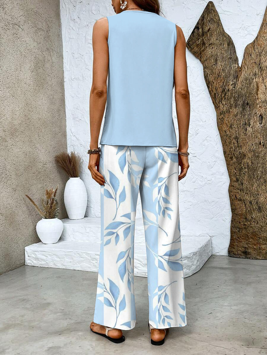 Lily | Women's Layered Top and Wide Leg Pants Set - view 8