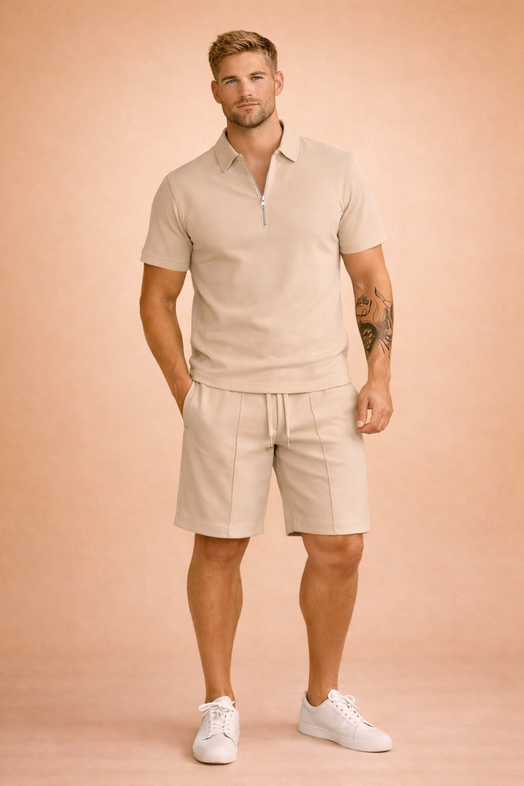 Logan | Men's Zip Polo and Shorts Set - view 9