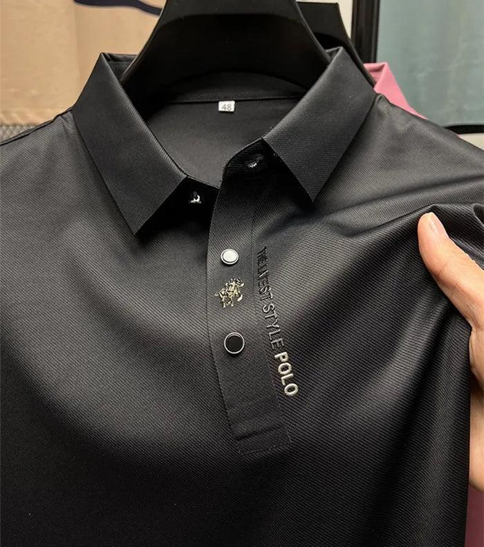 Luke | Men's Cotton Polo Shirt - Black