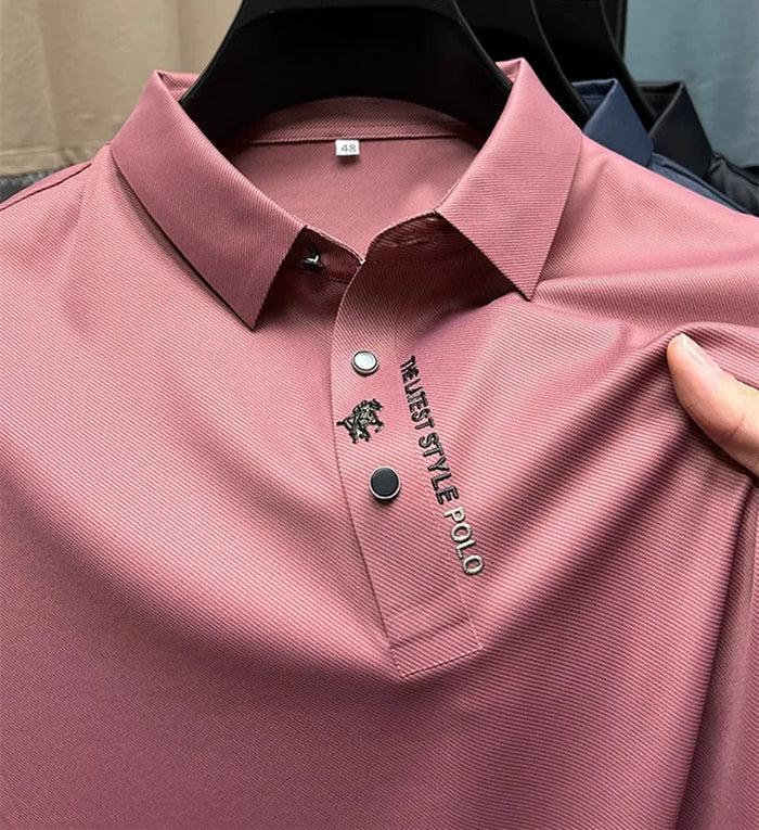 Luke | Men's Cotton Polo Shirt - Pink