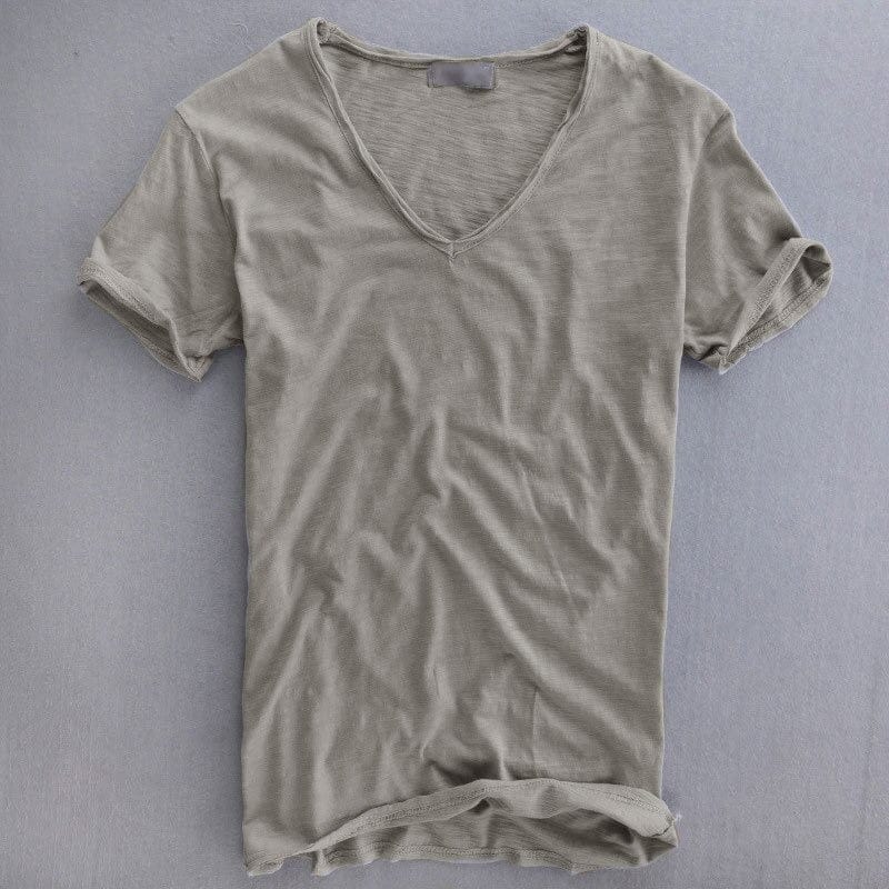 Luke | Men's Slim Fit V-Neck T-Shirt - Grey
