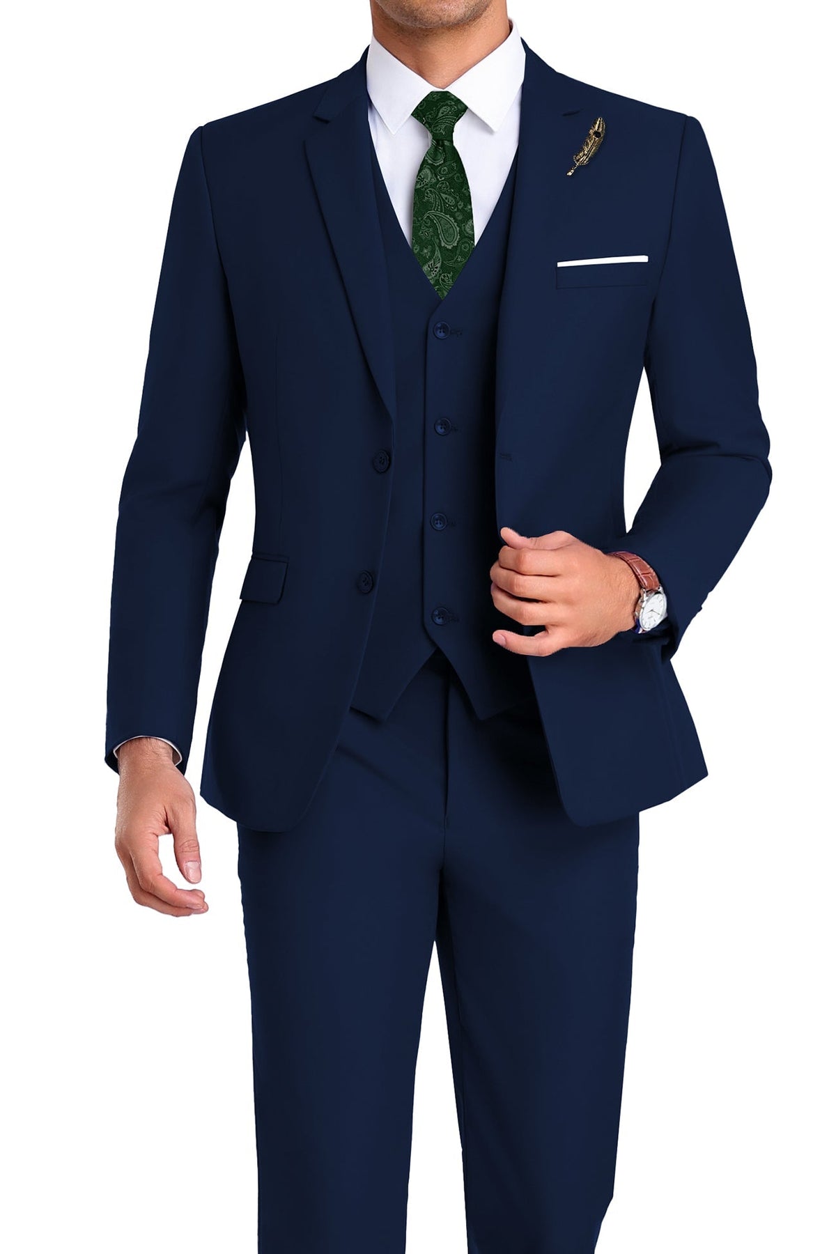 Martin | Tredelad kostym för herr med slim fit - Marinblå