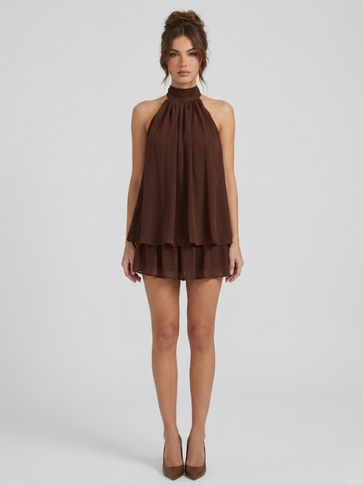 Matilda | Women's Halterneck Tiered Mini Dress - view 14