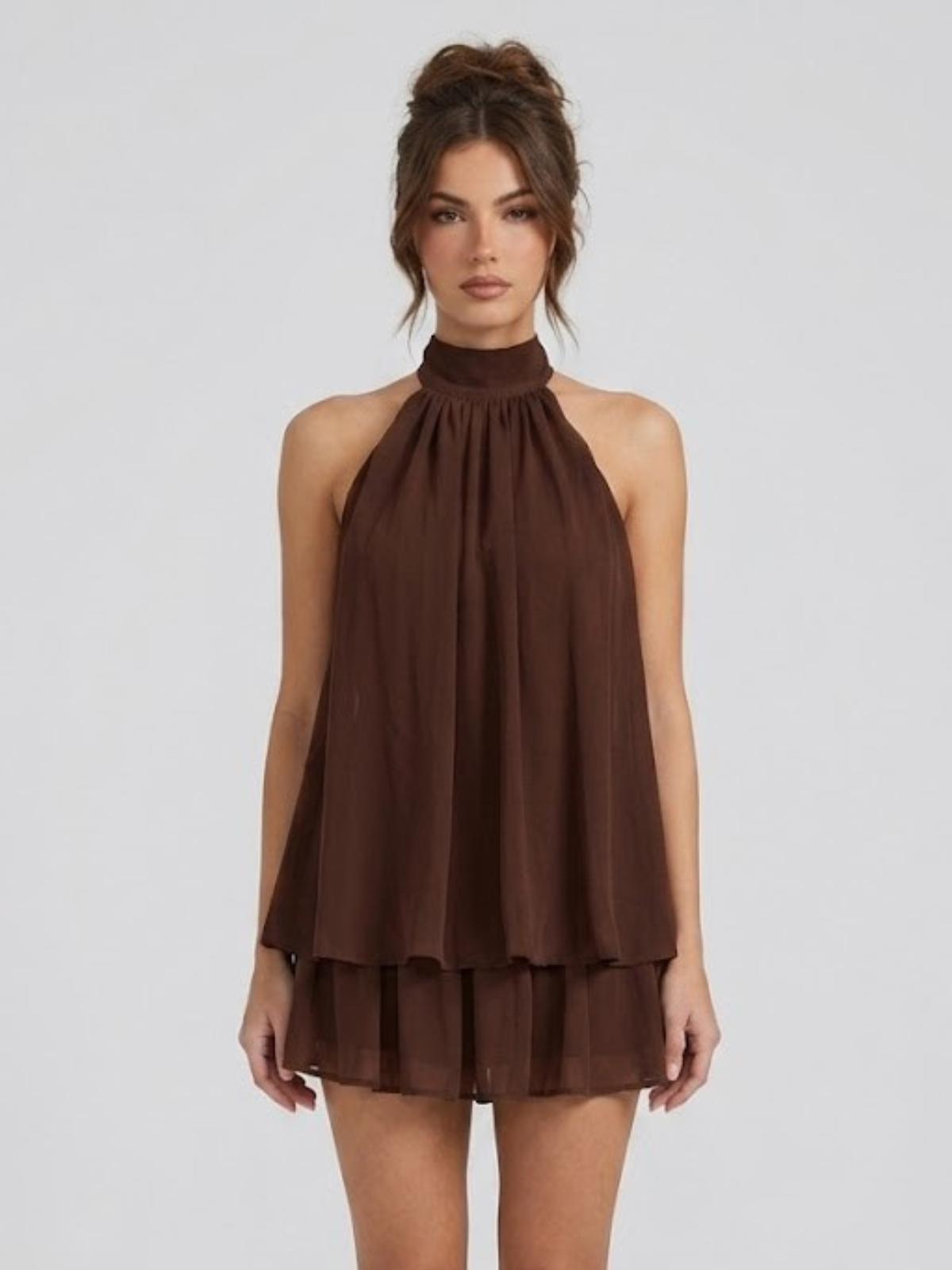 Matilda | Women's Halterneck Tiered Mini Dress - view 15