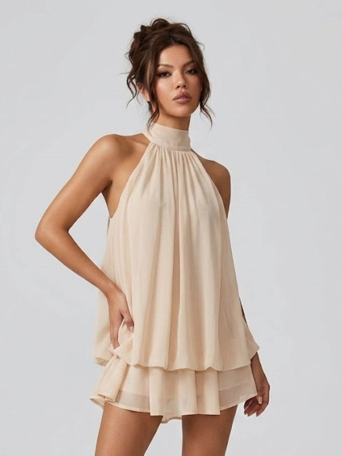 Matilda | Women's Halterneck Tiered Mini Dress - view 6