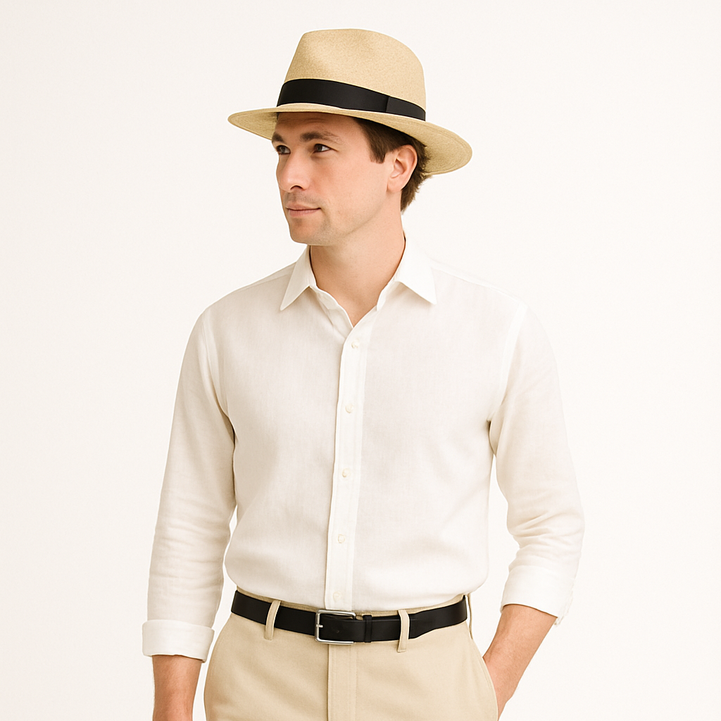 Matthew | Men's Wide Brim Straw Panama Hat - view 7