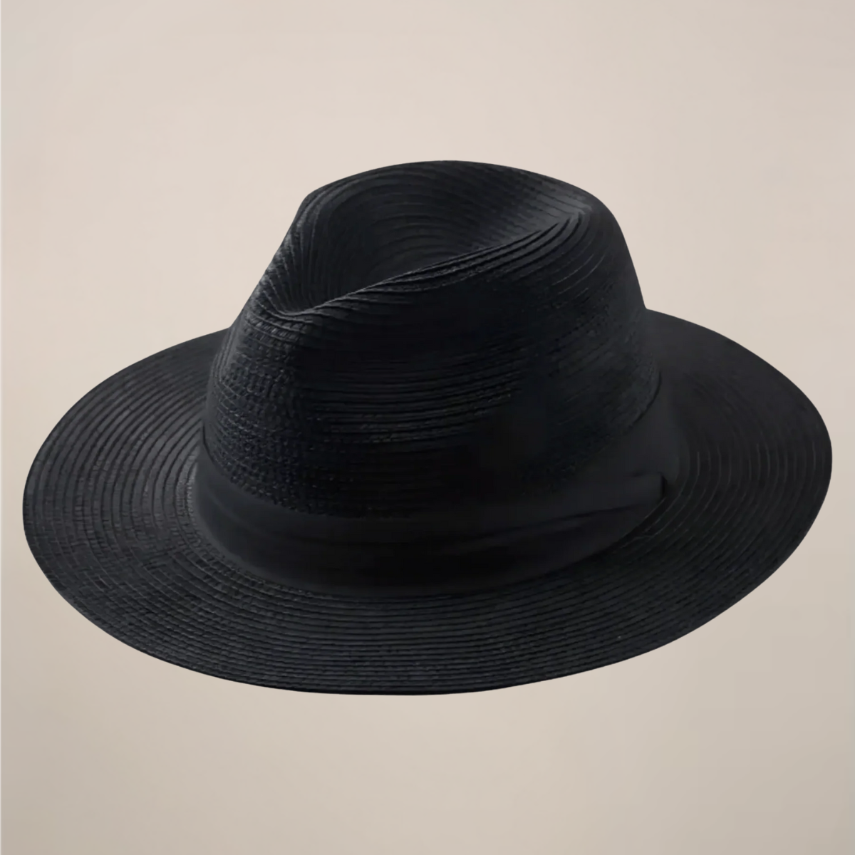 Matthew | Men's Wide Brim Straw Panama Hat - Black