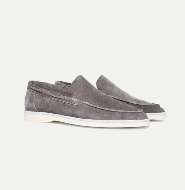 Max | Men's Suede Slip-On Loafers - Light grey