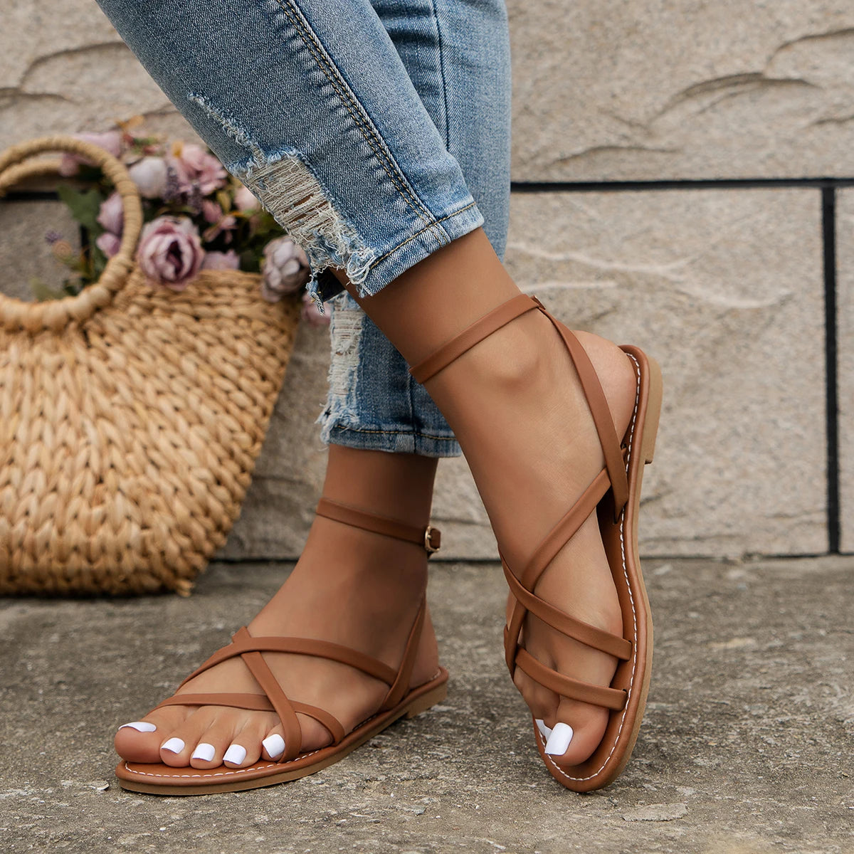 Niamh | Women's Strappy Flat Sandals - view 7