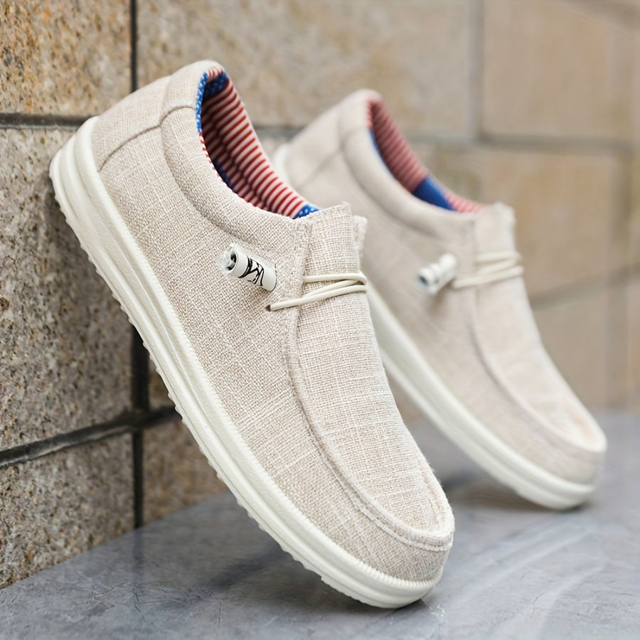 Oliver | Men's Canvas Slip-On Loafers - Beige