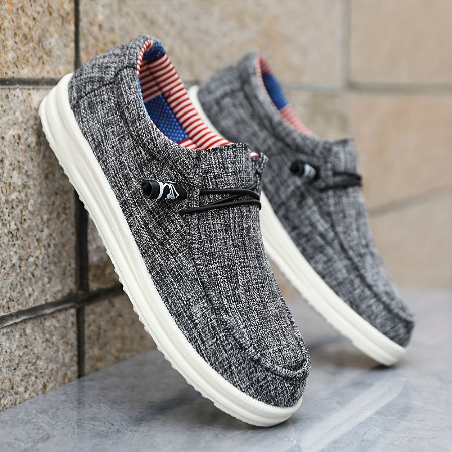 Oliver | Men's Canvas Slip-On Loafers - Grey