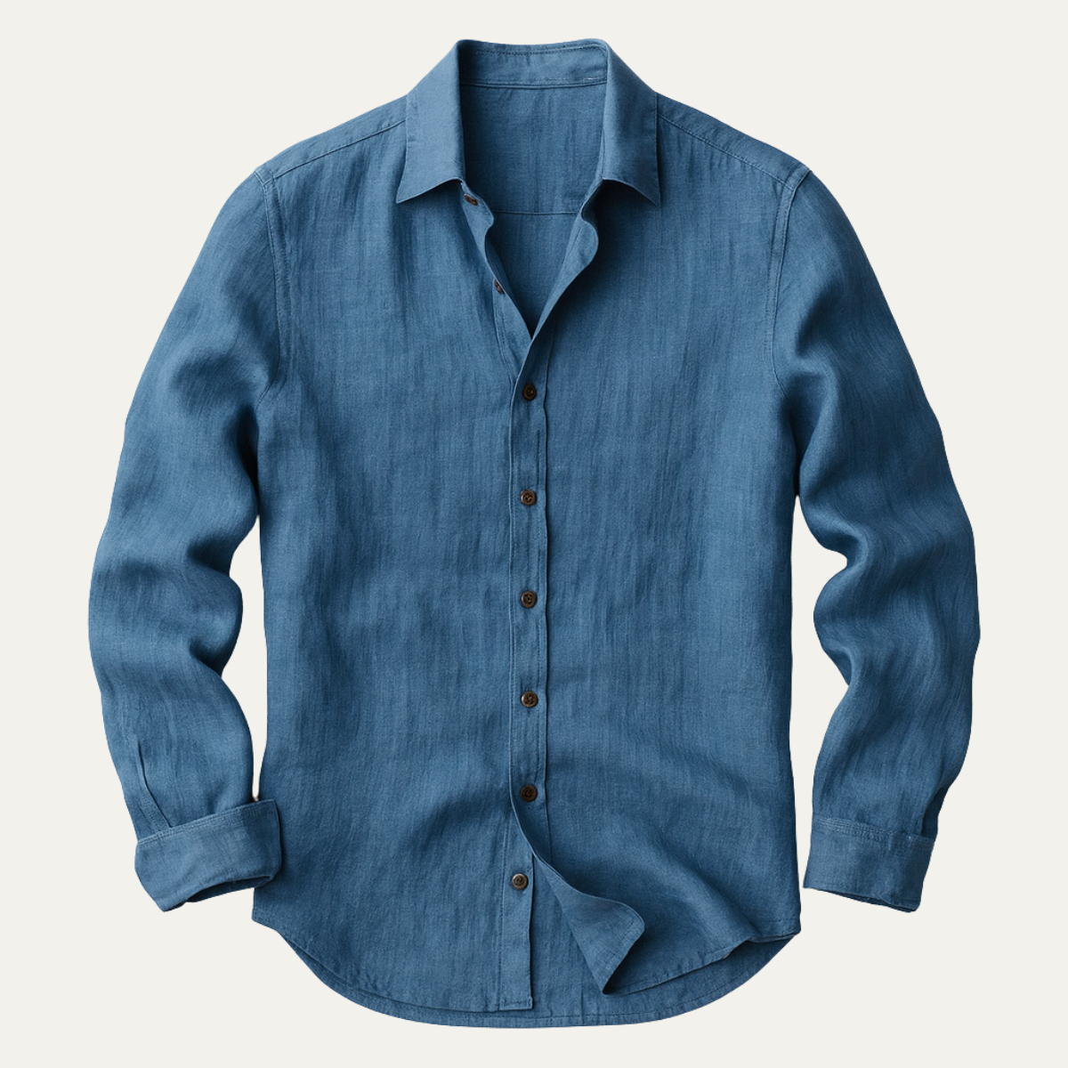 Owen | Men's Relaxed Linen Shirt - Blue