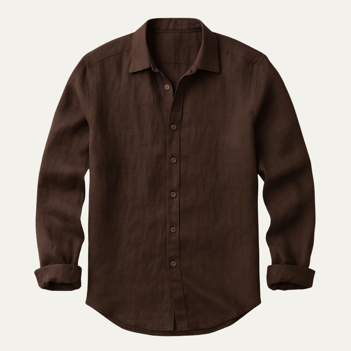 Owen | Men's Relaxed Linen Shirt - Coffee