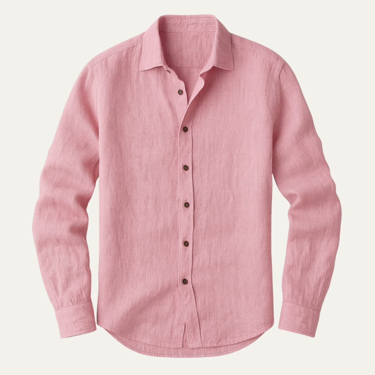 Owen | Men's Relaxed Linen Shirt - Pink