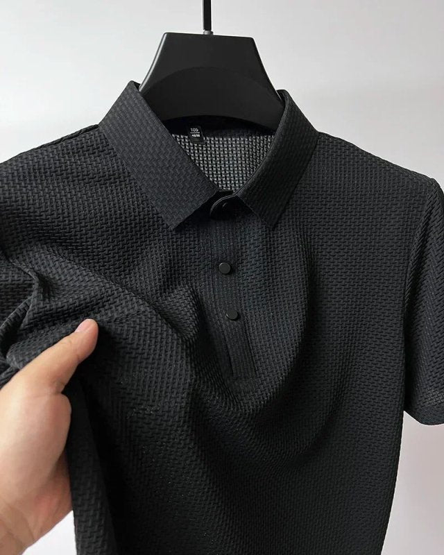 Owen | Men's Short Sleeve Textured Polo Shirt - view 16
