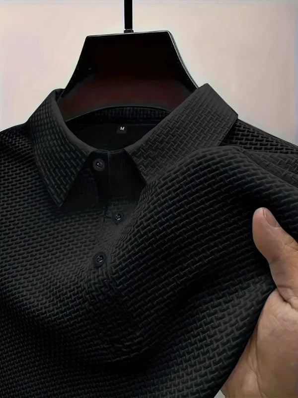 Owen | Men's Short Sleeve Textured Polo Shirt - view 20