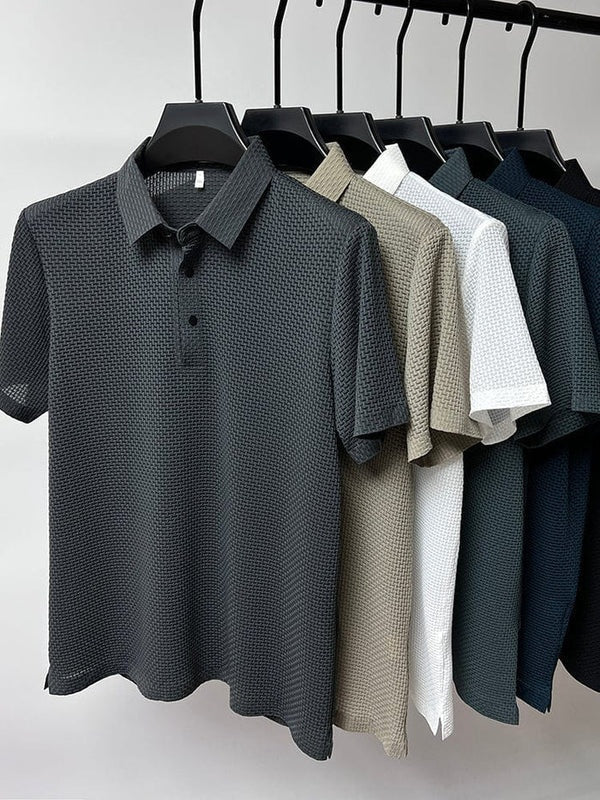Owen | Men's Short Sleeve Textured Polo Shirt - view 8