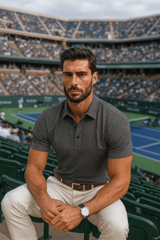 Owen | Men's Short Sleeve Textured Polo Shirt - view 9