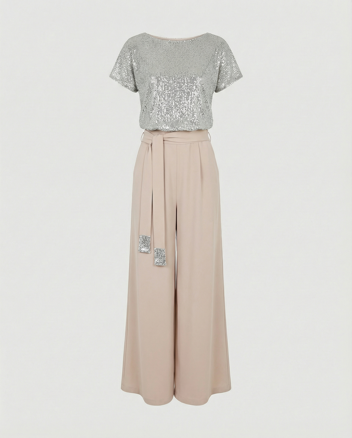 Rakel | Festlig byxdress med paljetter för dam - Beige