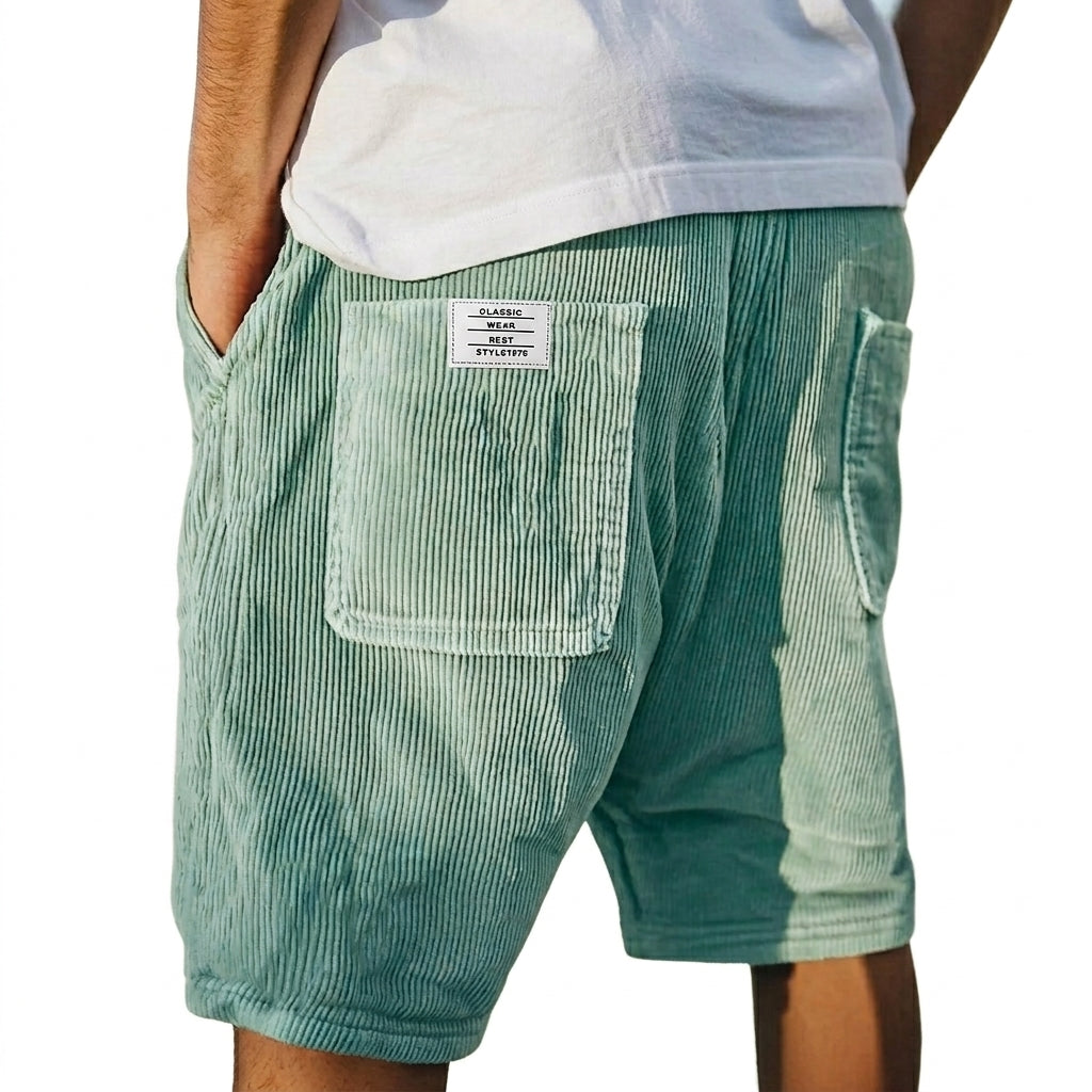 Reuben | Men's Ribbed Corduroy Shorts - Green