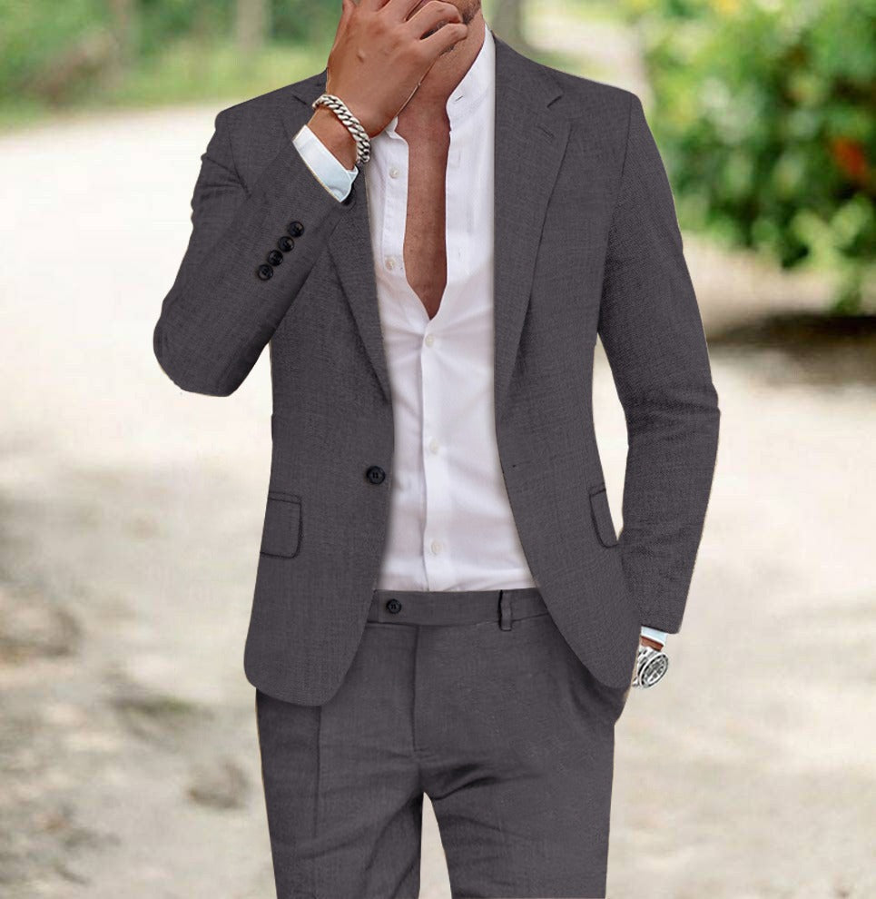 Reuben | Men's Slim Fit Two-Piece Suit - Grey