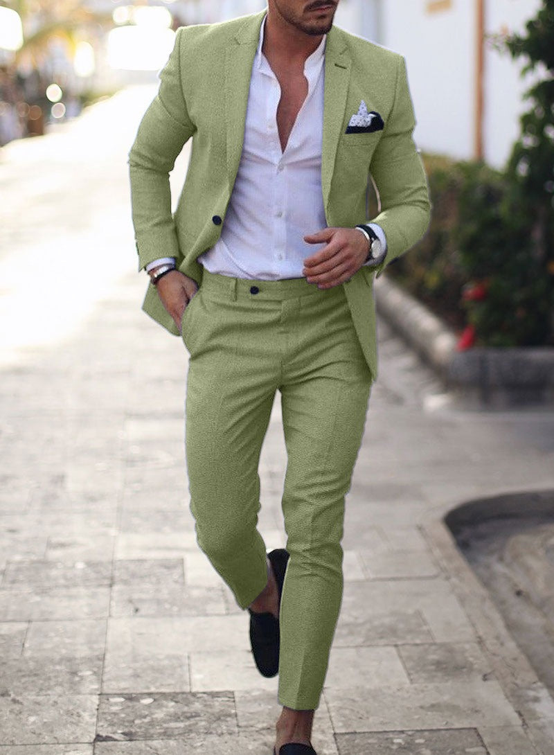 Reuben | Men's Slim Fit Two-Piece Suit - Light Green