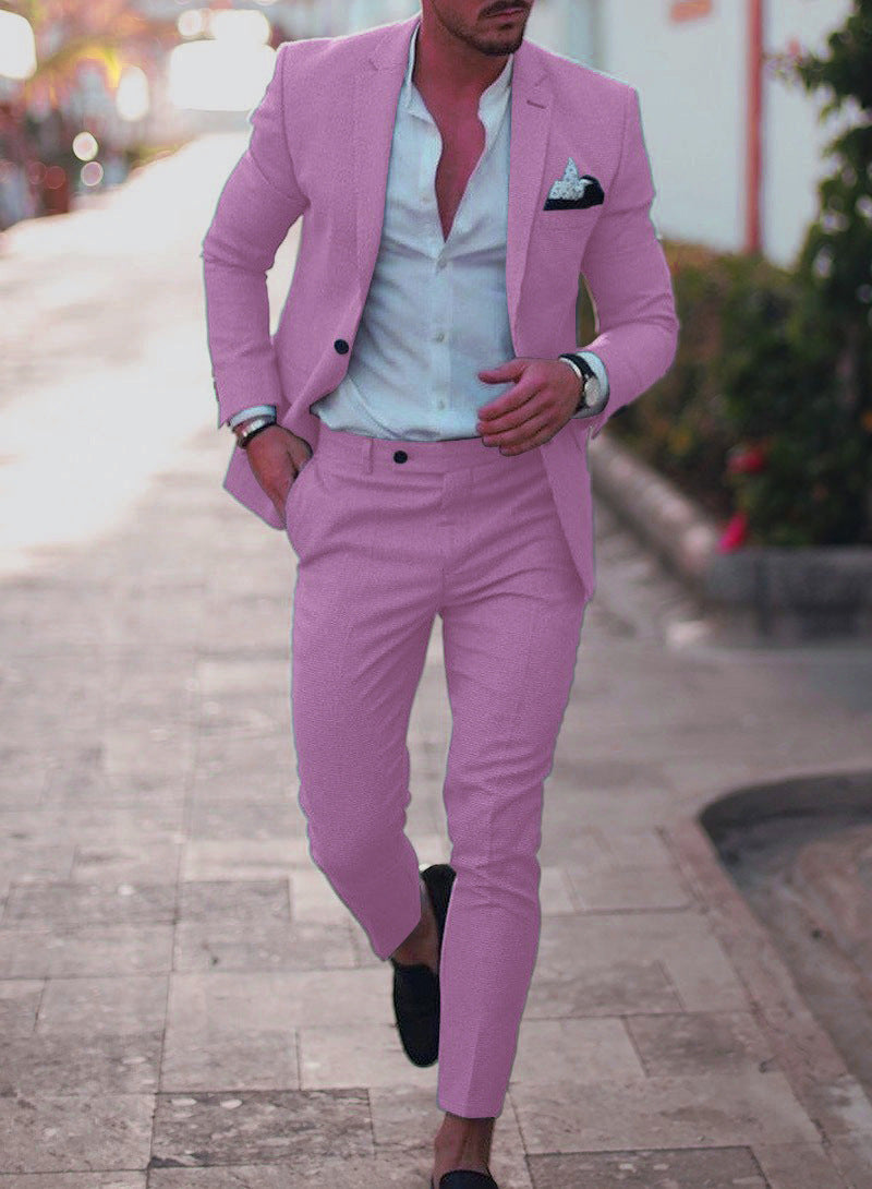 Reuben | Men's Slim Fit Two-Piece Suit - Light Purple
