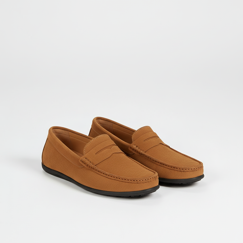 Ryan | Men's Suede Driving Loafers - Beige