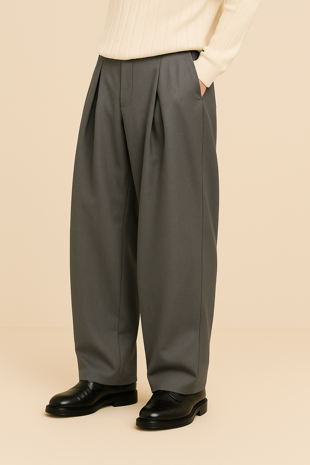 Ryan | Men's Wide Leg Pleated Suit Trousers - view 7