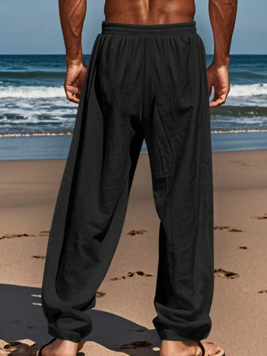 Sebastian | Men's Linen Drawstring Trousers - view 13
