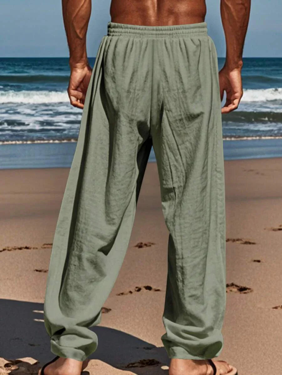 Sebastian | Men's Linen Drawstring Trousers - view 23