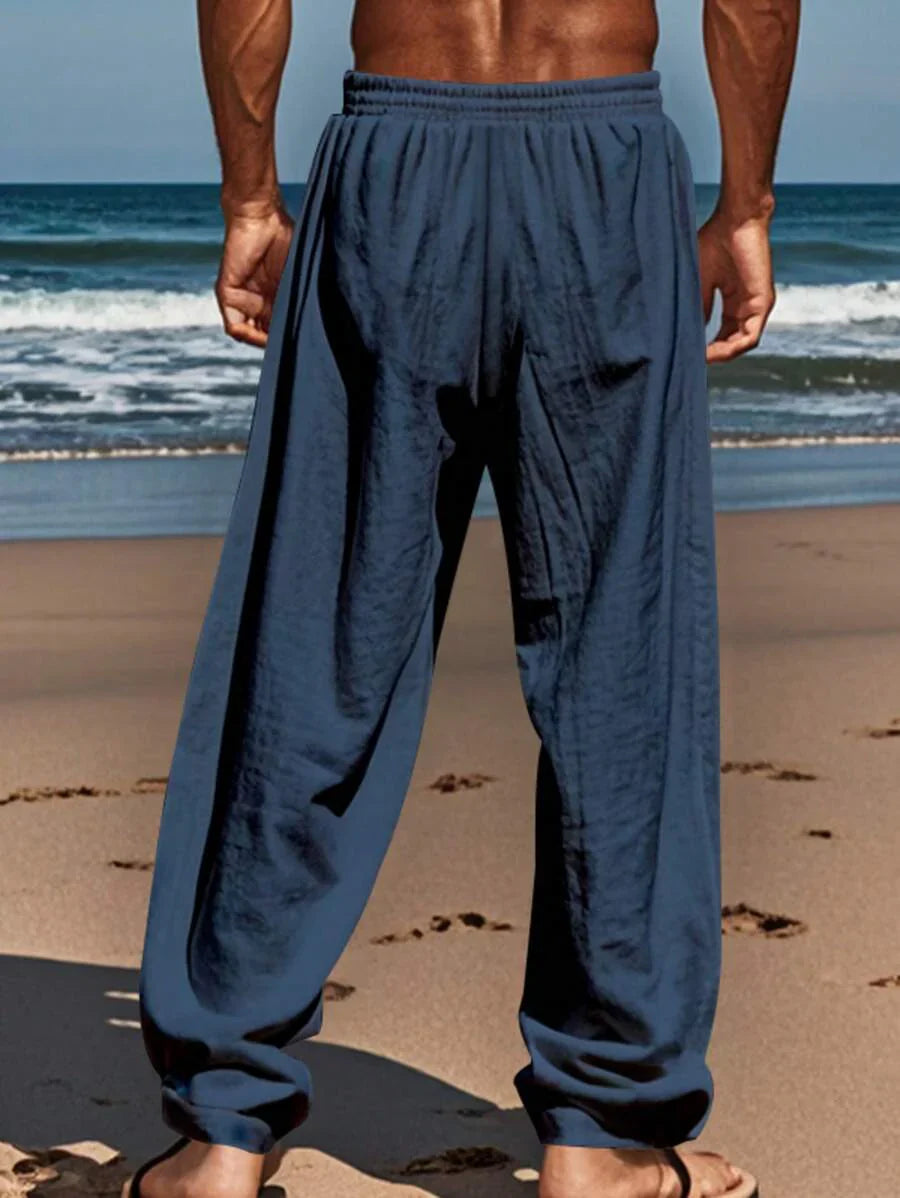 Sebastian | Men's Linen Drawstring Trousers - view 28