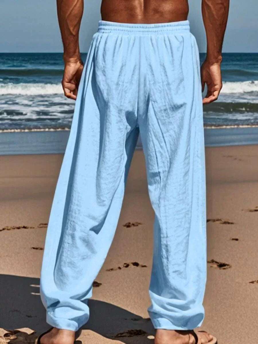 Sebastian | Men's Linen Drawstring Trousers - view 33