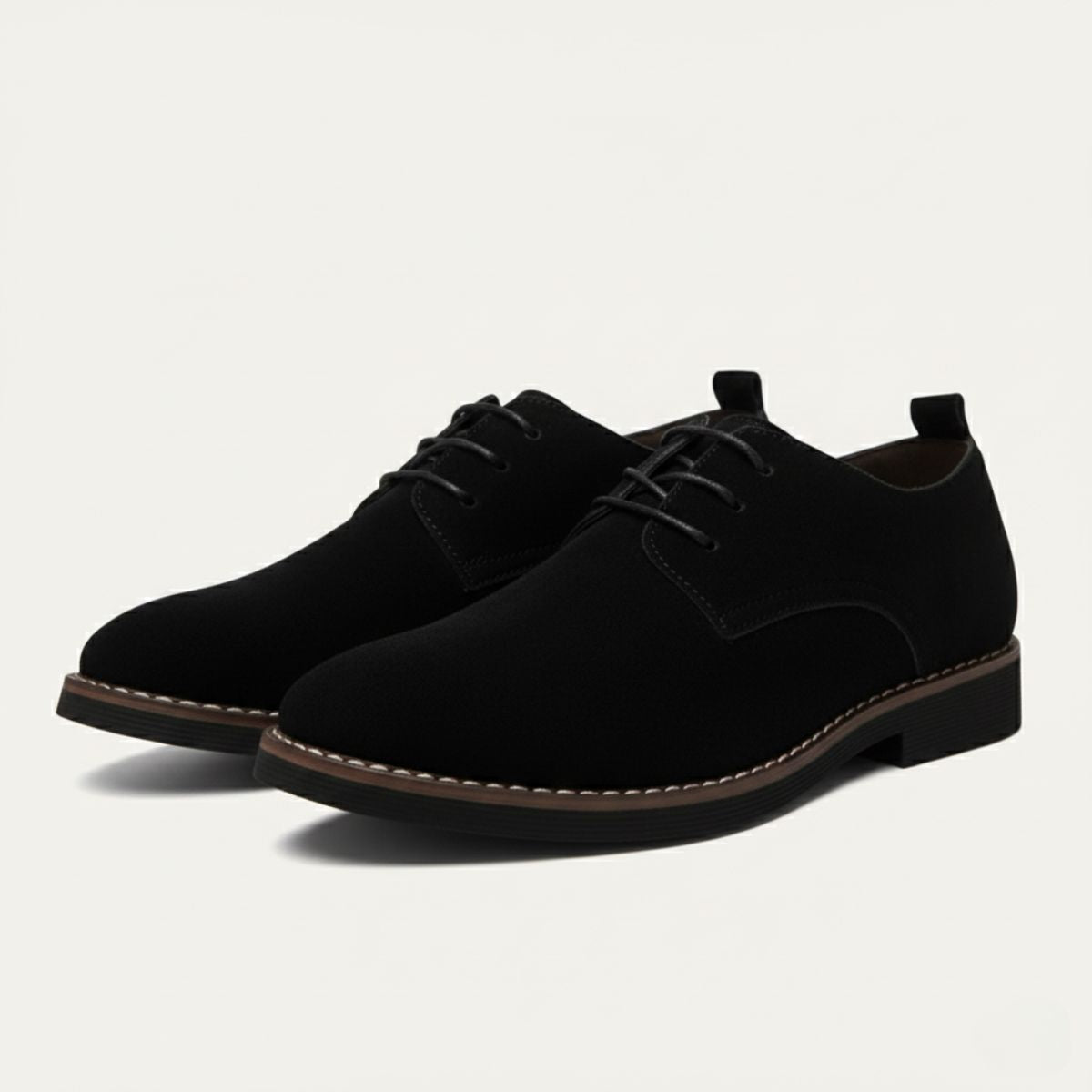 Sebastian | Men's Suede Derby Dress Shoes - Black