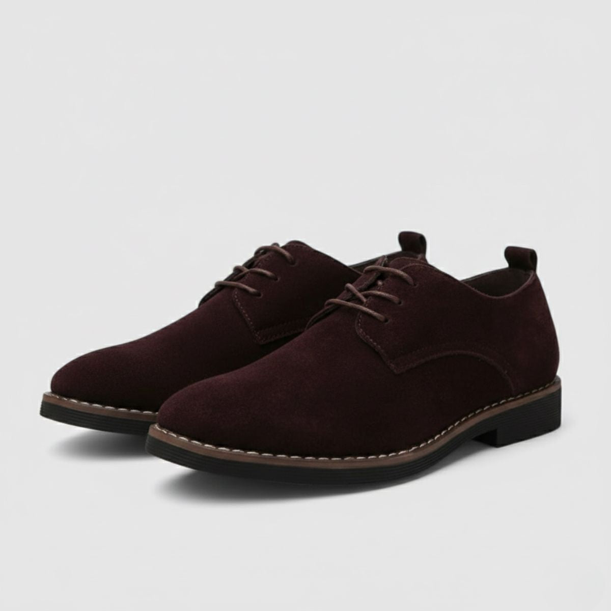 Sebastian | Men's Suede Derby Dress Shoes - Brown