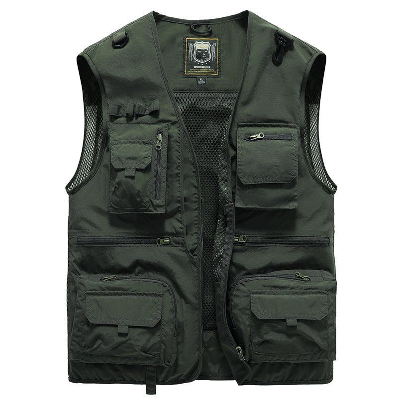 Timothy | Men's Multi-Pocket Utility Gilet - Army green