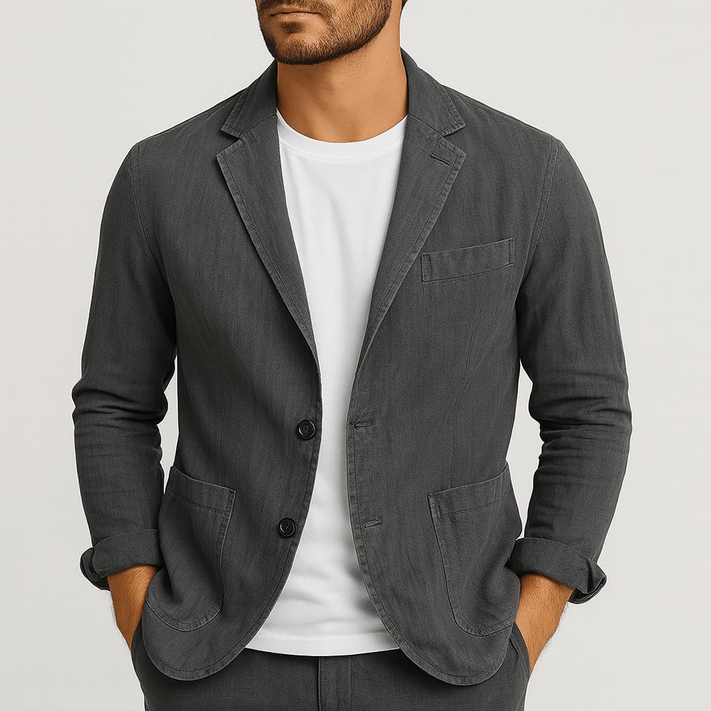 William | Men's Lightweight Unstructured Blazer - Gray